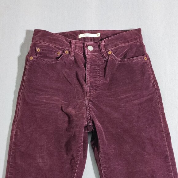 Levi's jeans women's size 25 maroon colour wedgie skinny feels like velvet - Picture 2 of 16
